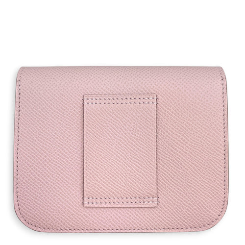 Constance Slim  Mauve Pale Wallet in Epsom Lacquered Metal hardware
