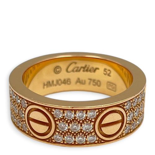 Love Ring, Classic Model, Paved. Sz:52 Ring