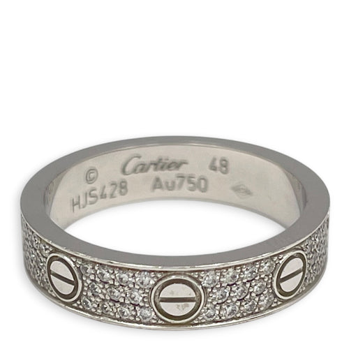 Love Ring, small model, paved. Sz:48 Ring