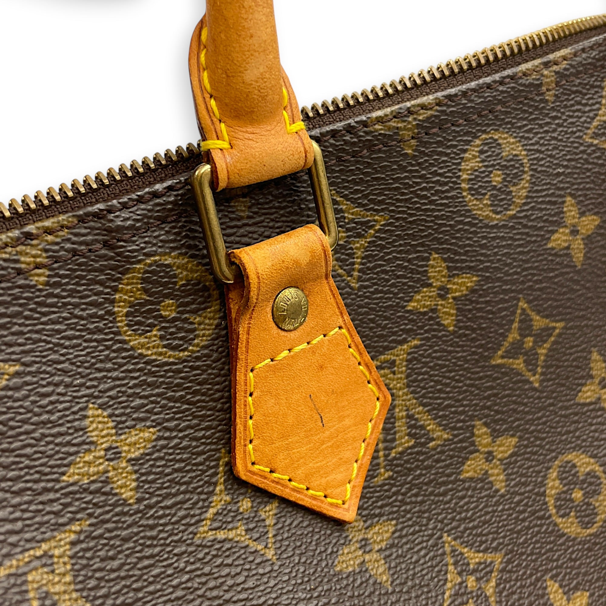 Speedy 30 Brown Top Handle Bag in Monogram Coated Canvas Gold hardware