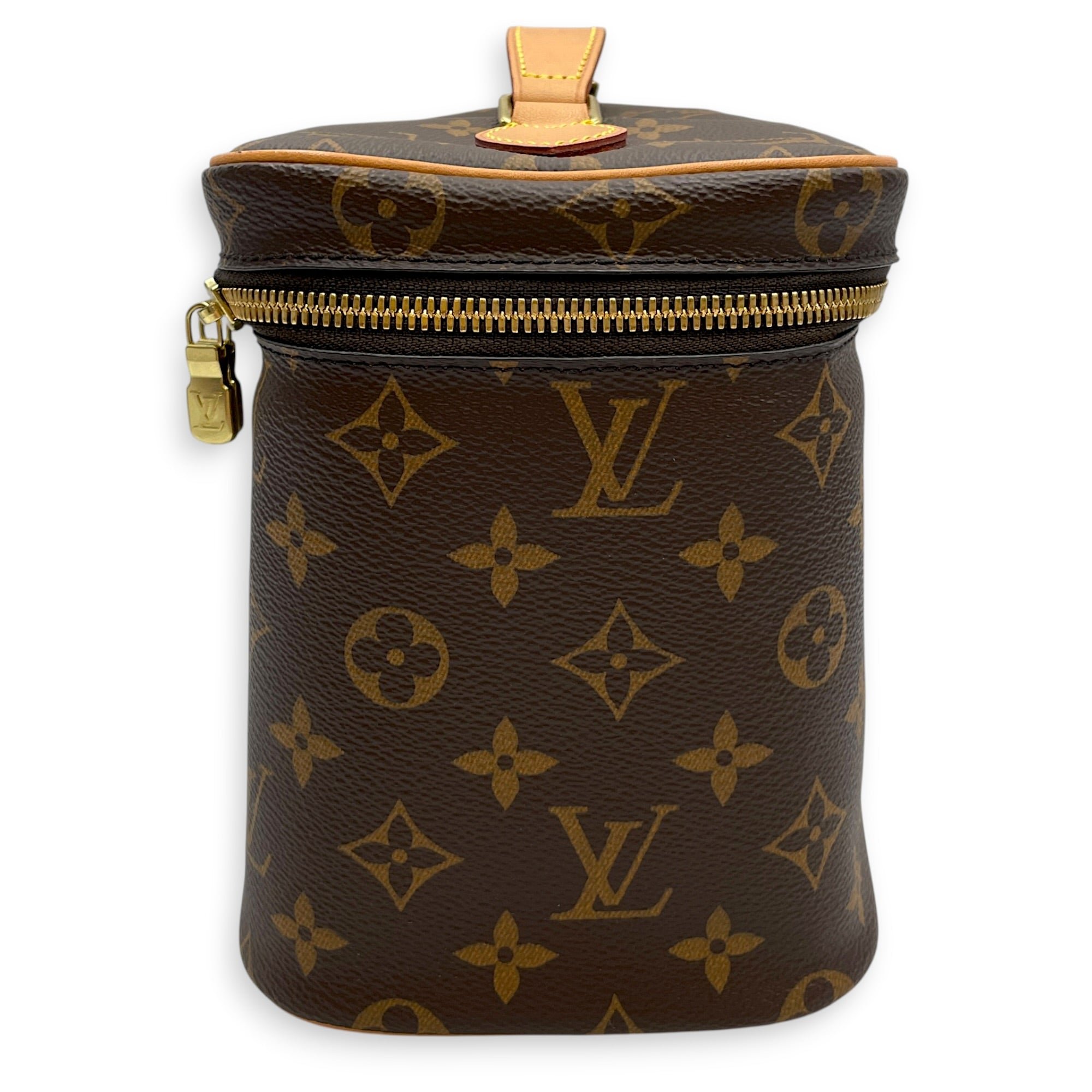 NIce  24 Monogram Brown Vanity Bag in Monogram Coated Canvas Gold hardware