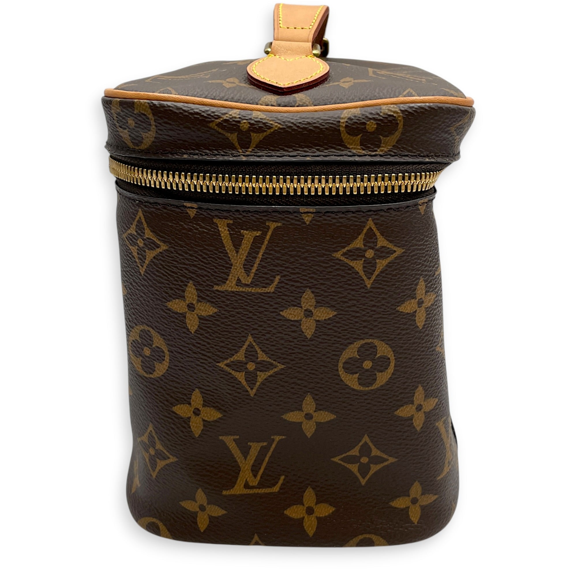 NIce  24 Monogram Brown Vanity Bag in Monogram Coated Canvas Gold hardware