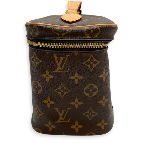 NIce  24 Monogram Brown Vanity Bag in Monogram Coated Canvas Gold hardware