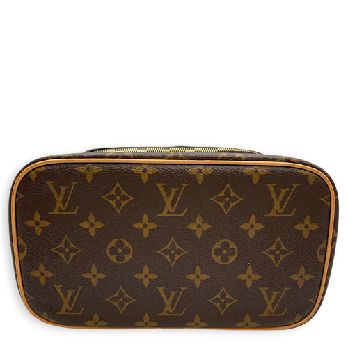 NIce  24 Monogram Brown Vanity Bag in Monogram Coated Canvas Gold hardware
