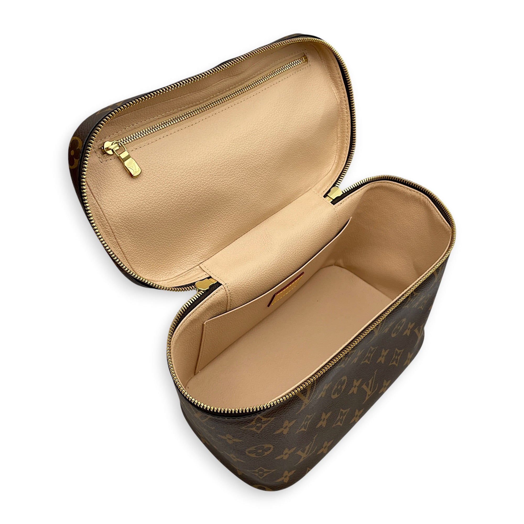 NIce  24 Monogram Brown Vanity Bag in Monogram Coated Canvas Gold hardware
