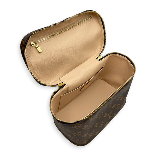 NIce  24 Monogram Brown Vanity Bag in Monogram Coated Canvas Gold hardware