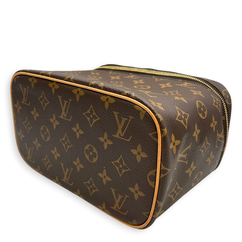 NIce  24 Monogram Brown Vanity Bag in Monogram Coated Canvas Gold hardware