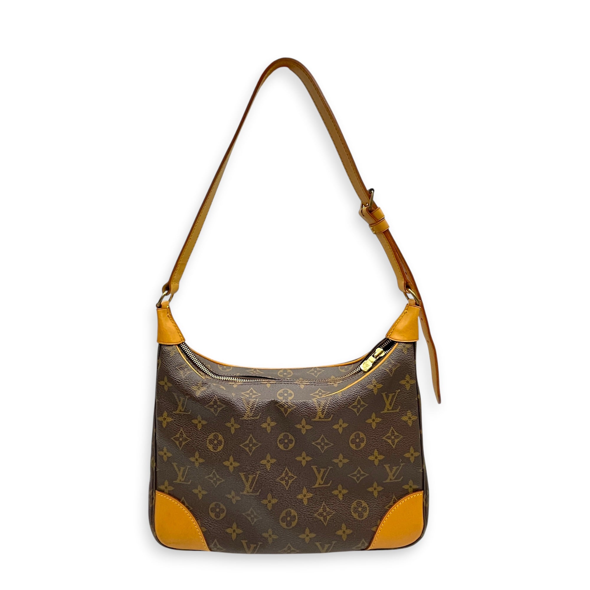 Boulogne  Monogram Shoulder Bag in Monogram Coated Canvas Gold hardware