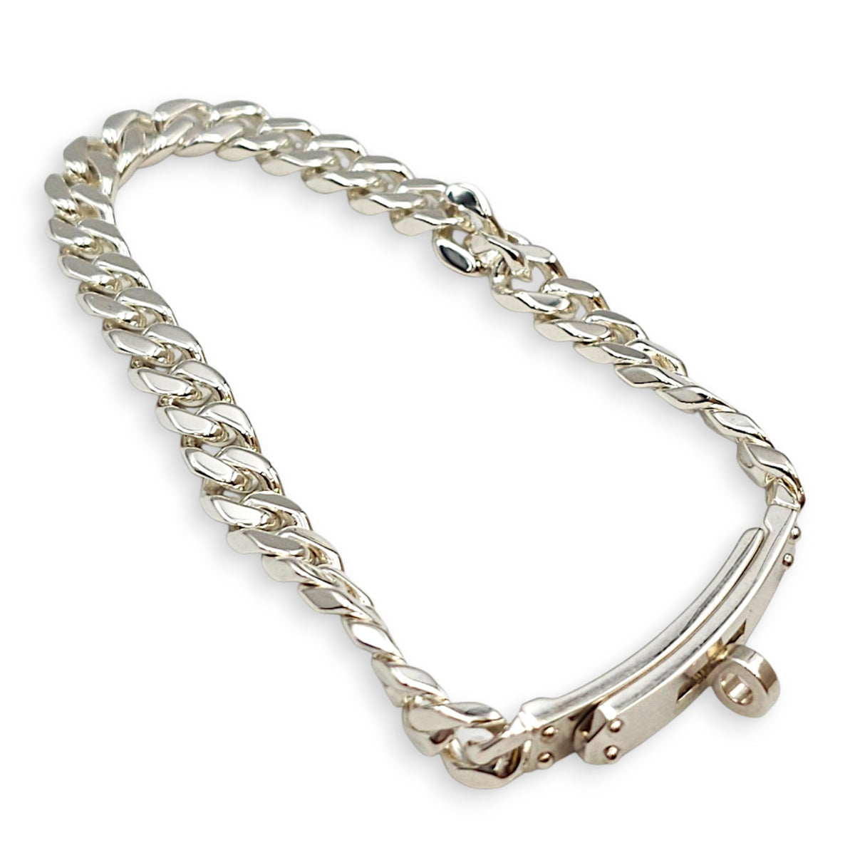 Kelly Gourmette Bracelet, very small model. Sz:XL Bracelet Silver hardware