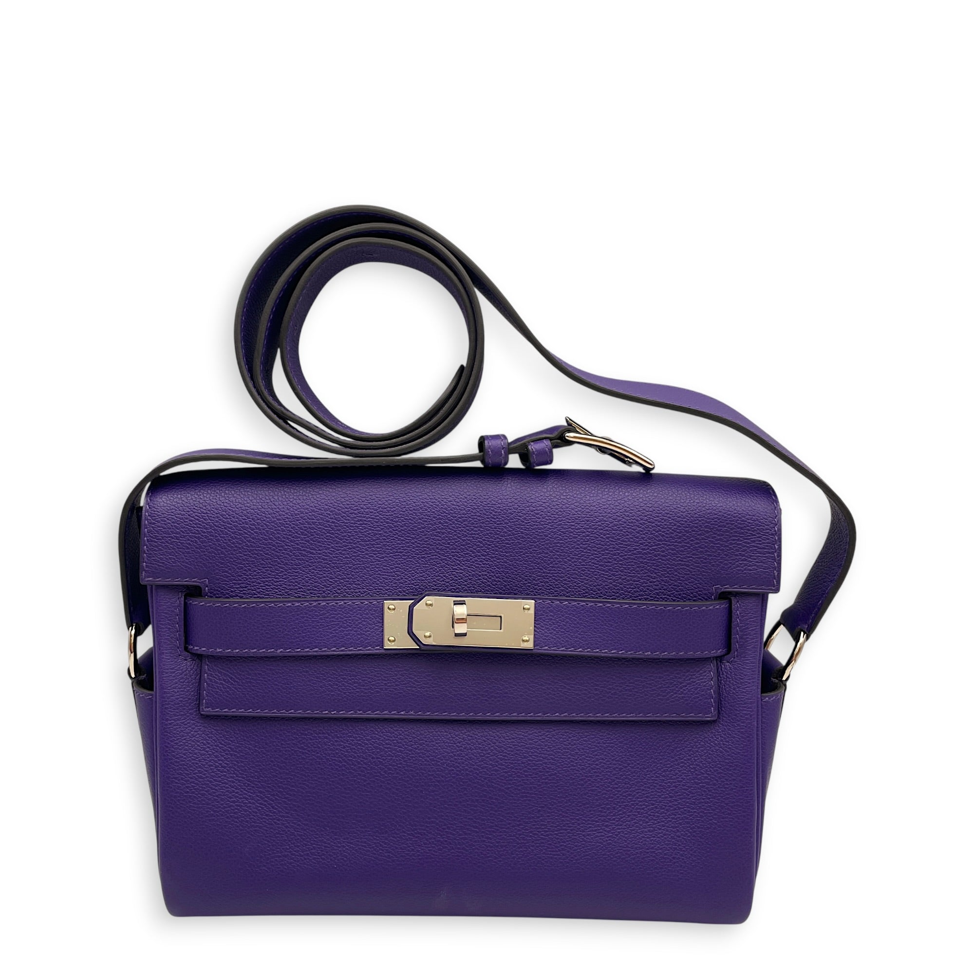 Kelly Messenger PM  Purple in Evercolor Palladium hardware