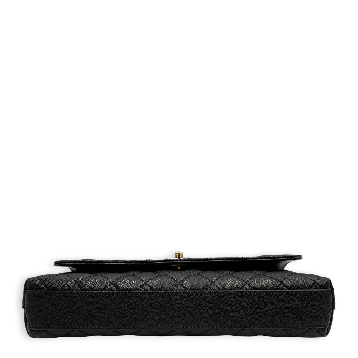 Coco Handle Quilted 30cm Black Top Handle Bag in Caviar Leather Gold hardware