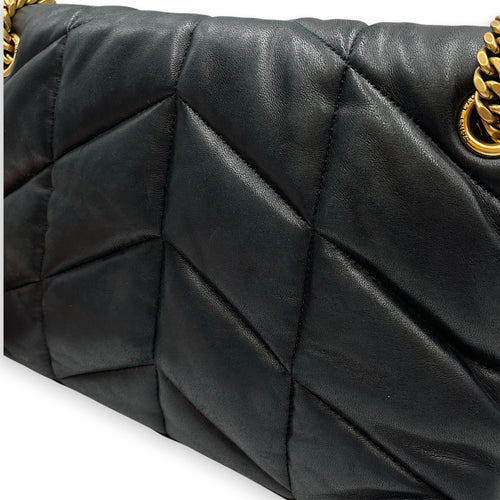 Loulou Medium Noir Shoulder Bag in Lambskin Gold hardware