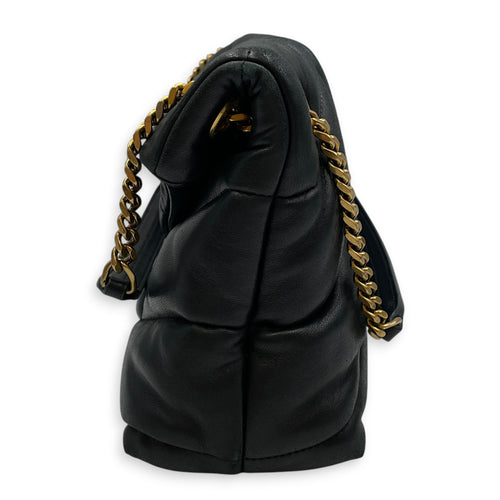 Loulou Medium Noir Shoulder Bag in Lambskin Gold hardware