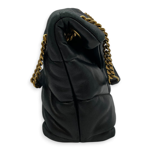 Loulou Medium Noir Shoulder Bag in Lambskin Gold hardware