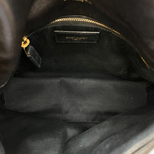 Loulou Medium Noir Shoulder Bag in Lambskin Gold hardware