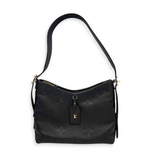 Carryall Noir Shoulder Bag in Monogram Empreinte Leather Gold hardware