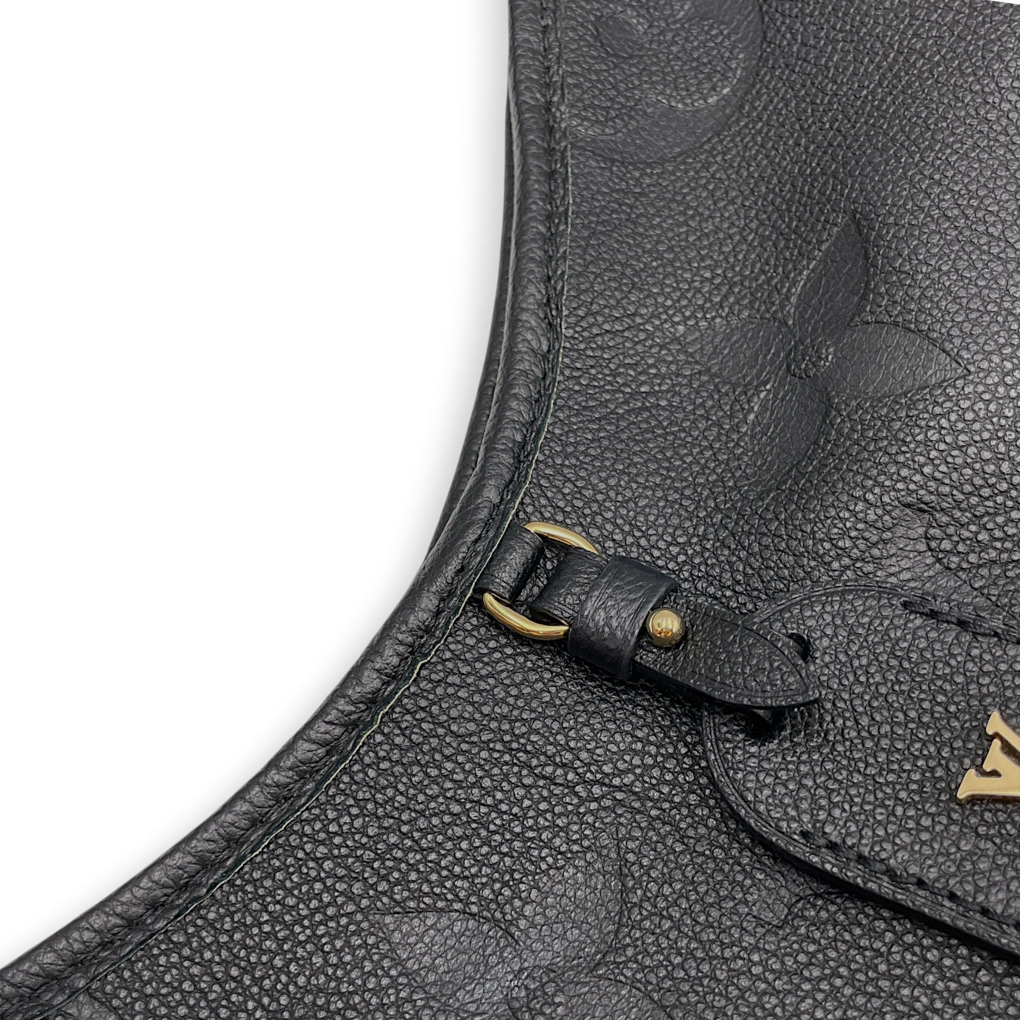 Carryall Noir Shoulder Bag in Monogram Empreinte Leather Gold hardware