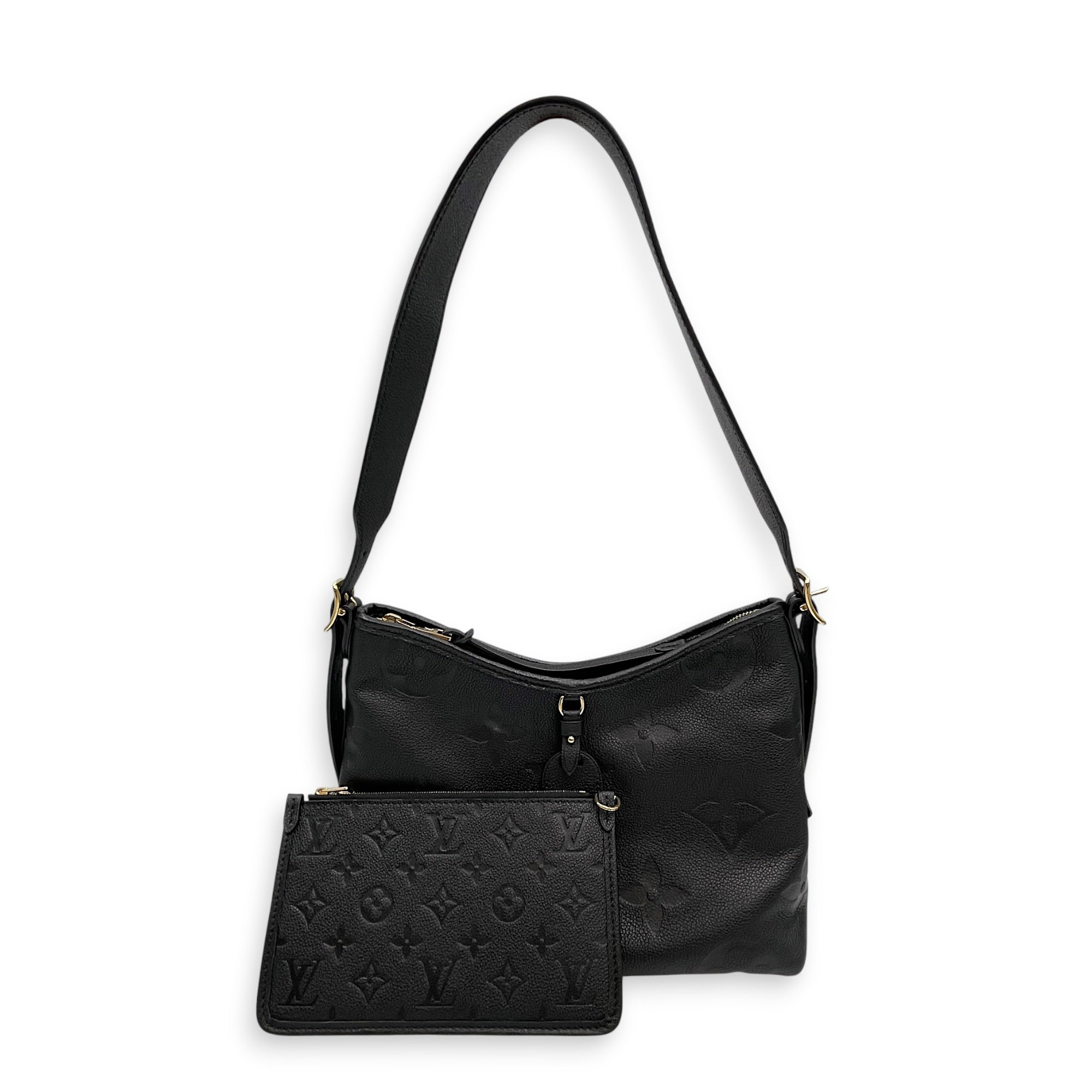 Carryall Noir Shoulder Bag in Monogram Empreinte Leather Gold hardware
