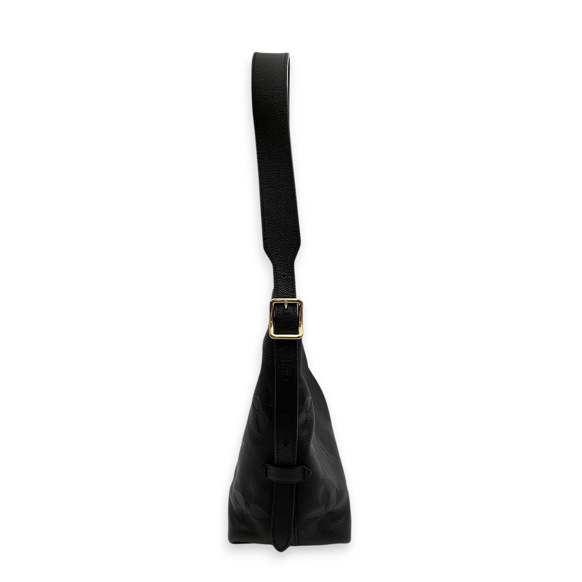Carryall Noir Shoulder Bag in Monogram Empreinte Leather Gold hardware