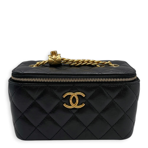Vanity Black Vanity Bag in Lambskin Gold hardware