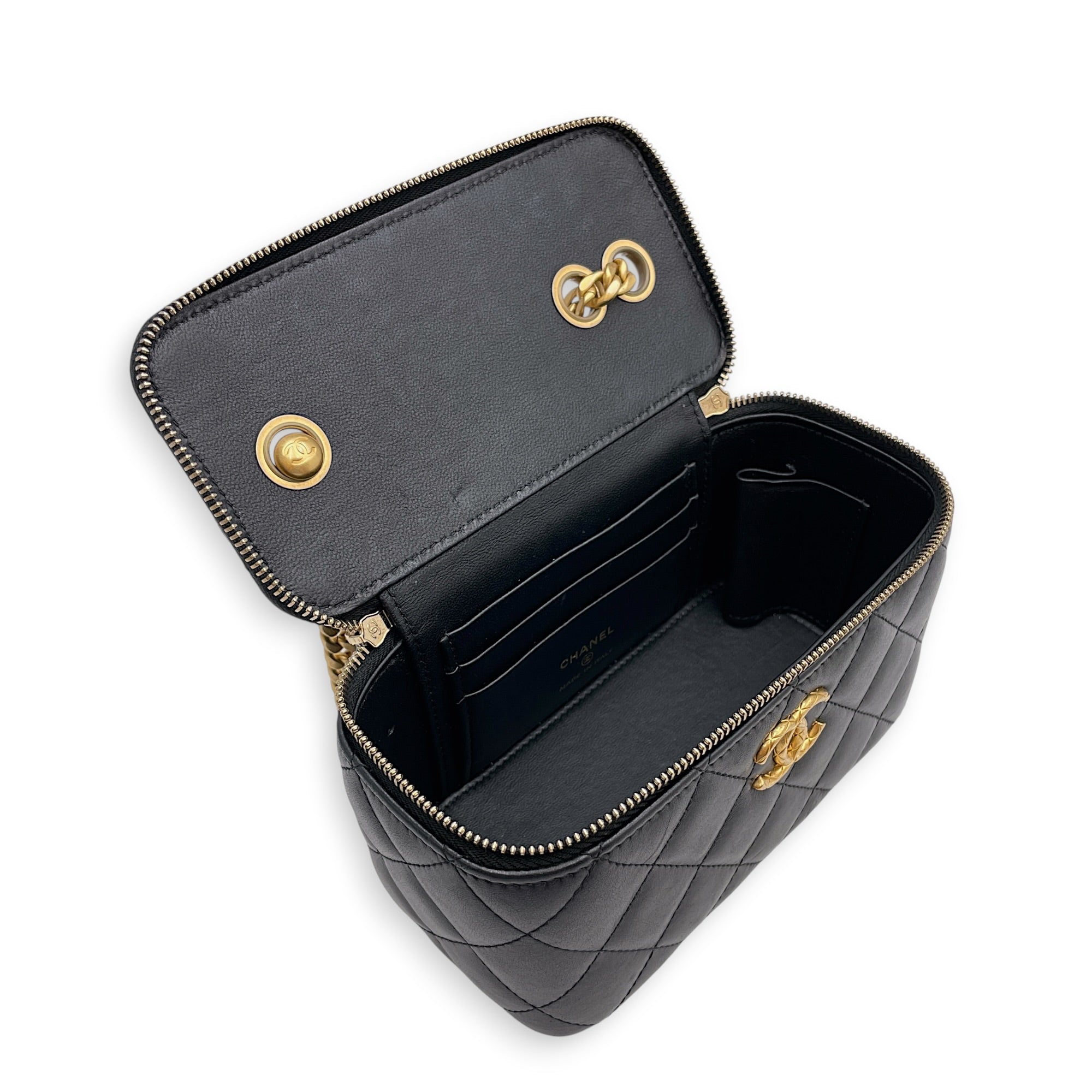 Vanity Black Vanity Bag in Lambskin Gold hardware