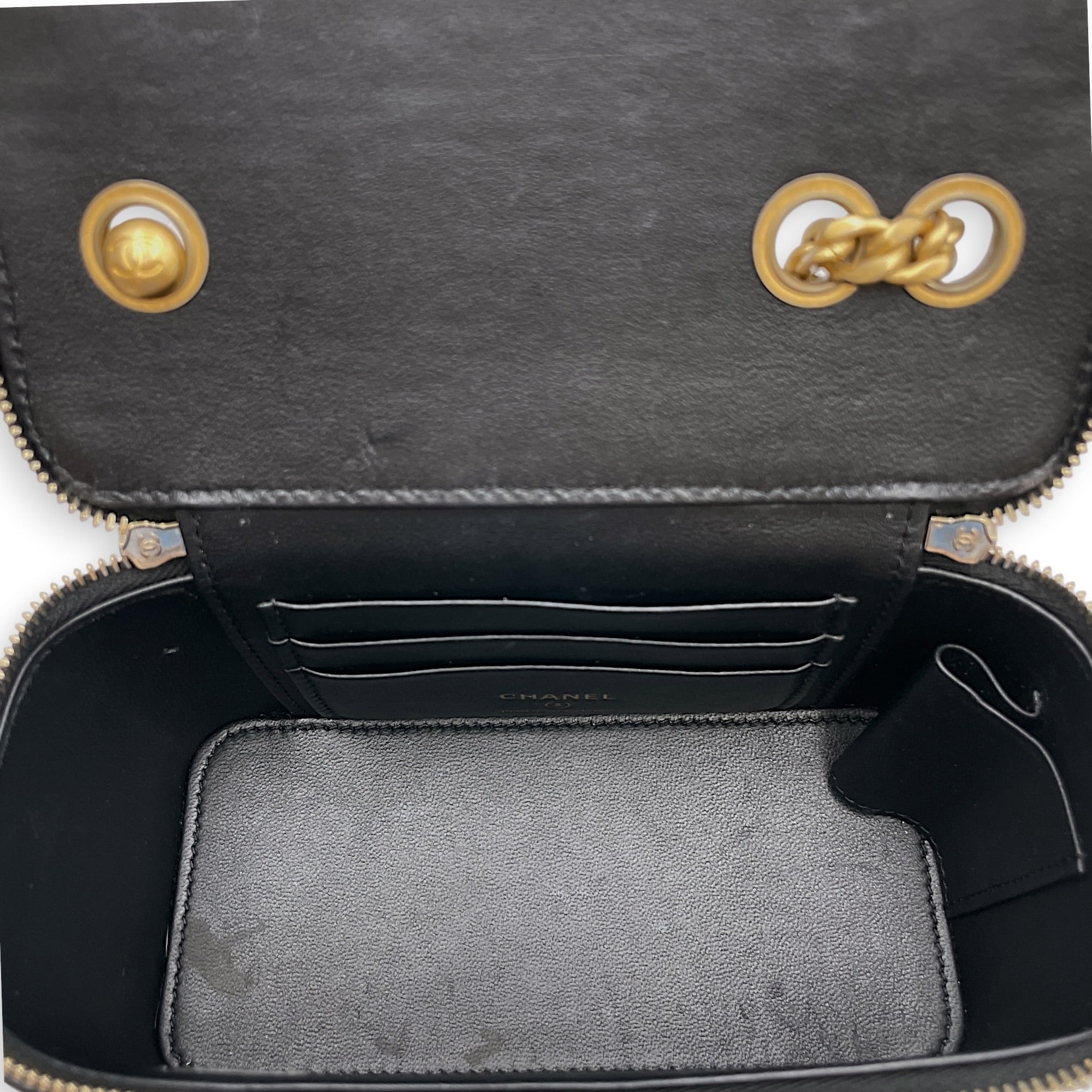 Vanity Black Vanity Bag in Lambskin Gold hardware