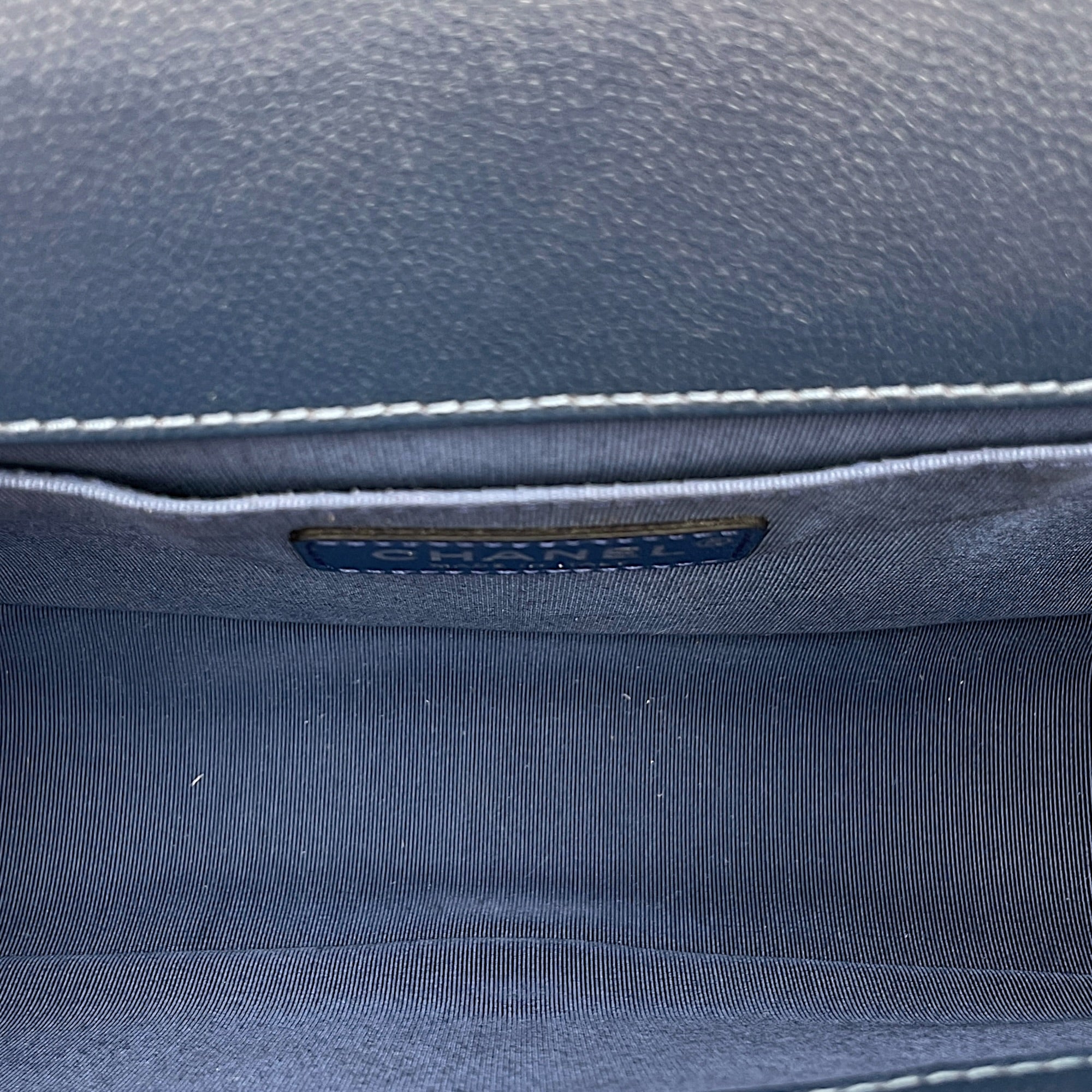Boy Medium Blue Shoulder Bag Silver hardware