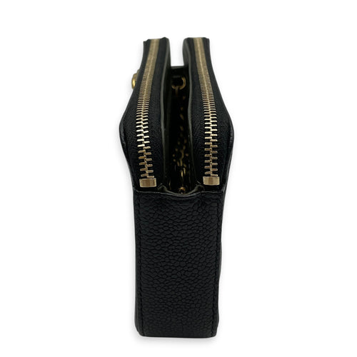 Boy Black Wallet On Chain in Caviar Leather Brushed Gold hardware