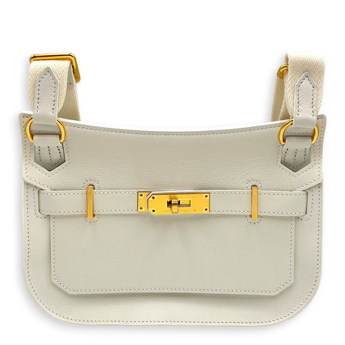Jypsiere Mini New White in Evercolor Gold hardware