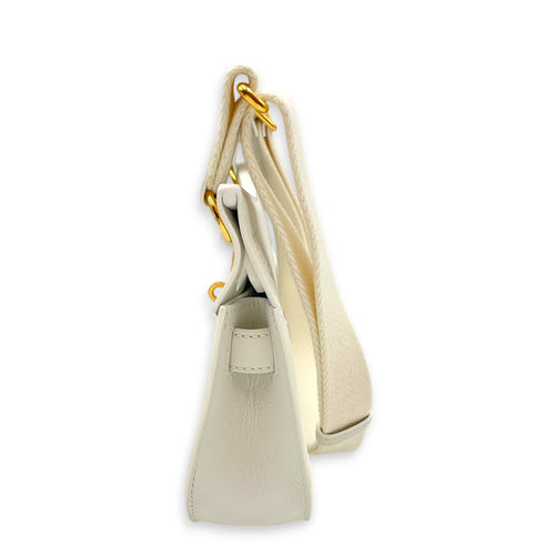 Jypsiere Mini New White in Evercolor Gold hardware