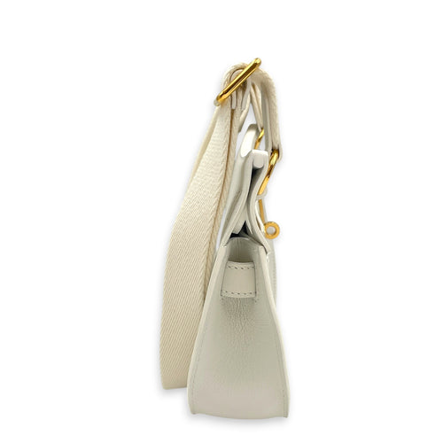 Jypsiere Mini New White in Evercolor Gold hardware