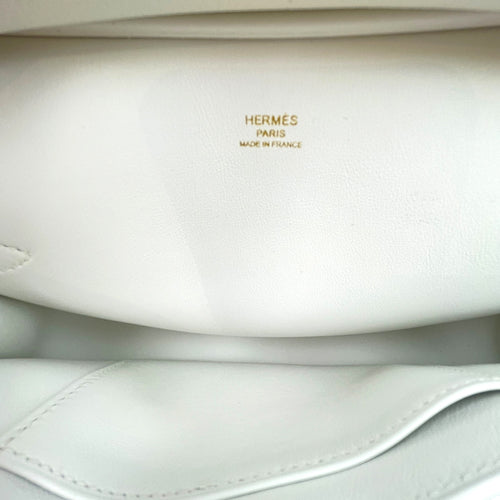 Jypsiere Mini New White in Evercolor Gold hardware