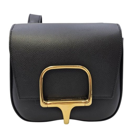 Della Cavelleria  Mini Noir in Epsom Gold hardware