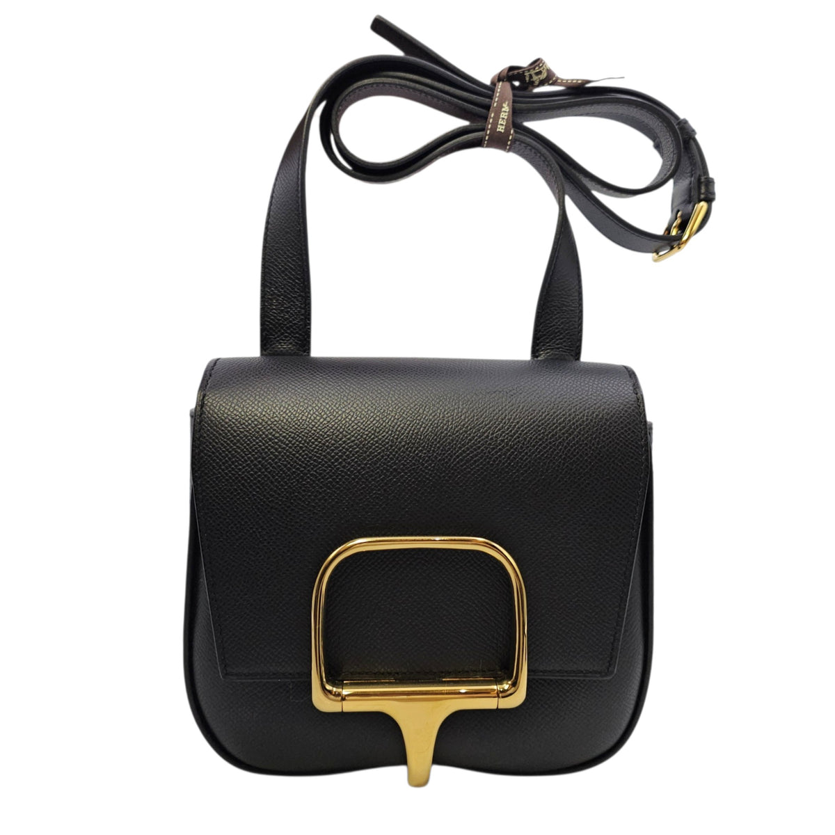 Della Cavelleria  Mini Noir in Epsom Gold hardware