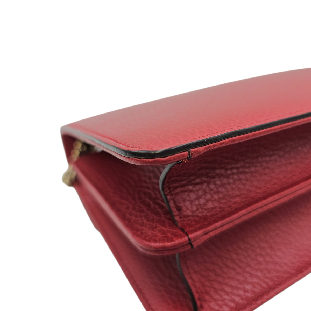 Interlocking G 20 Red Shoulder Bag in Calfskin Gold hardware