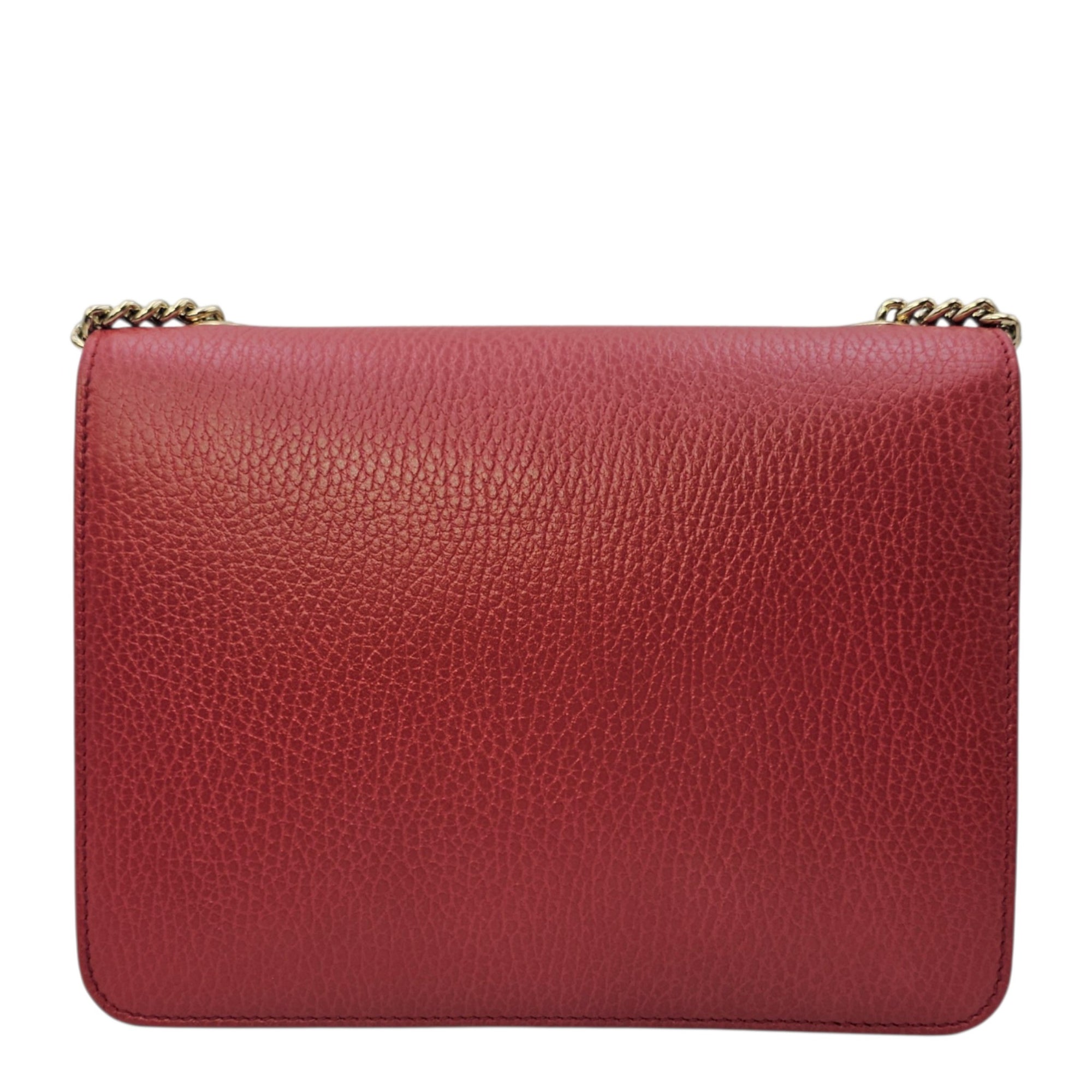 Interlocking G 20 Red Shoulder Bag in Calfskin Gold hardware