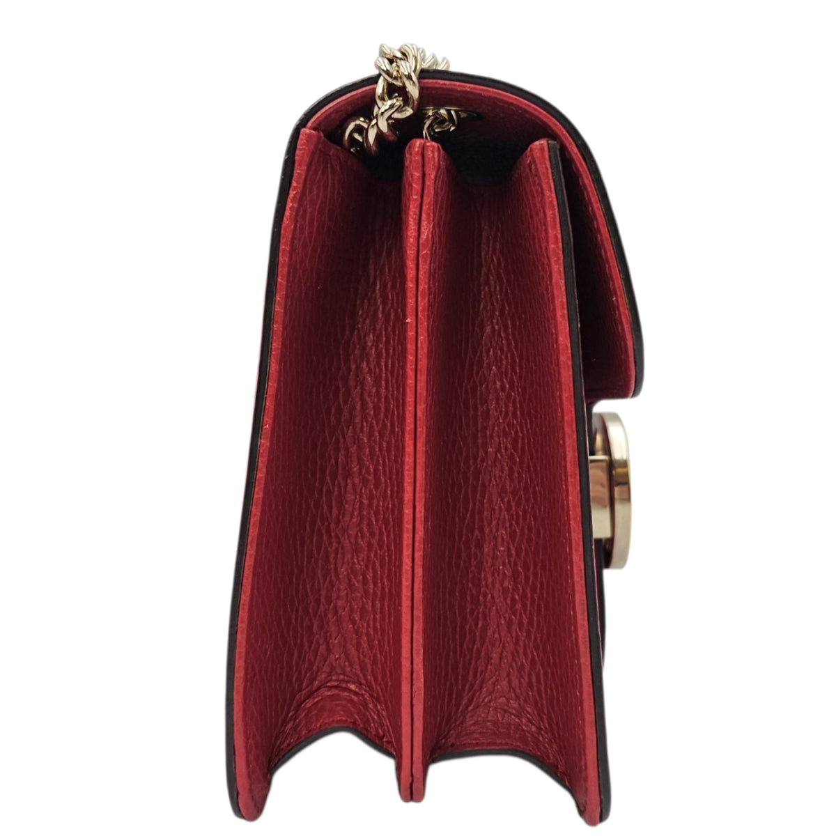 Interlocking G 20 Red Shoulder Bag in Calfskin Gold hardware