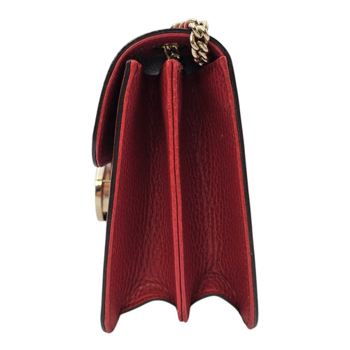 Interlocking G 20 Red Shoulder Bag in Calfskin Gold hardware