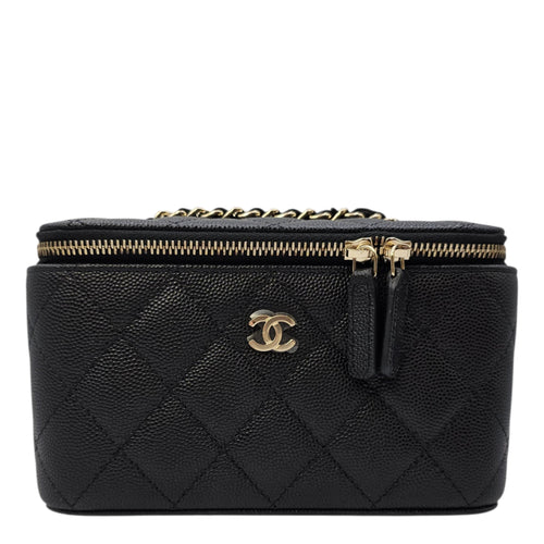Vanity Bag Black in Caviar Leather Gold hardware