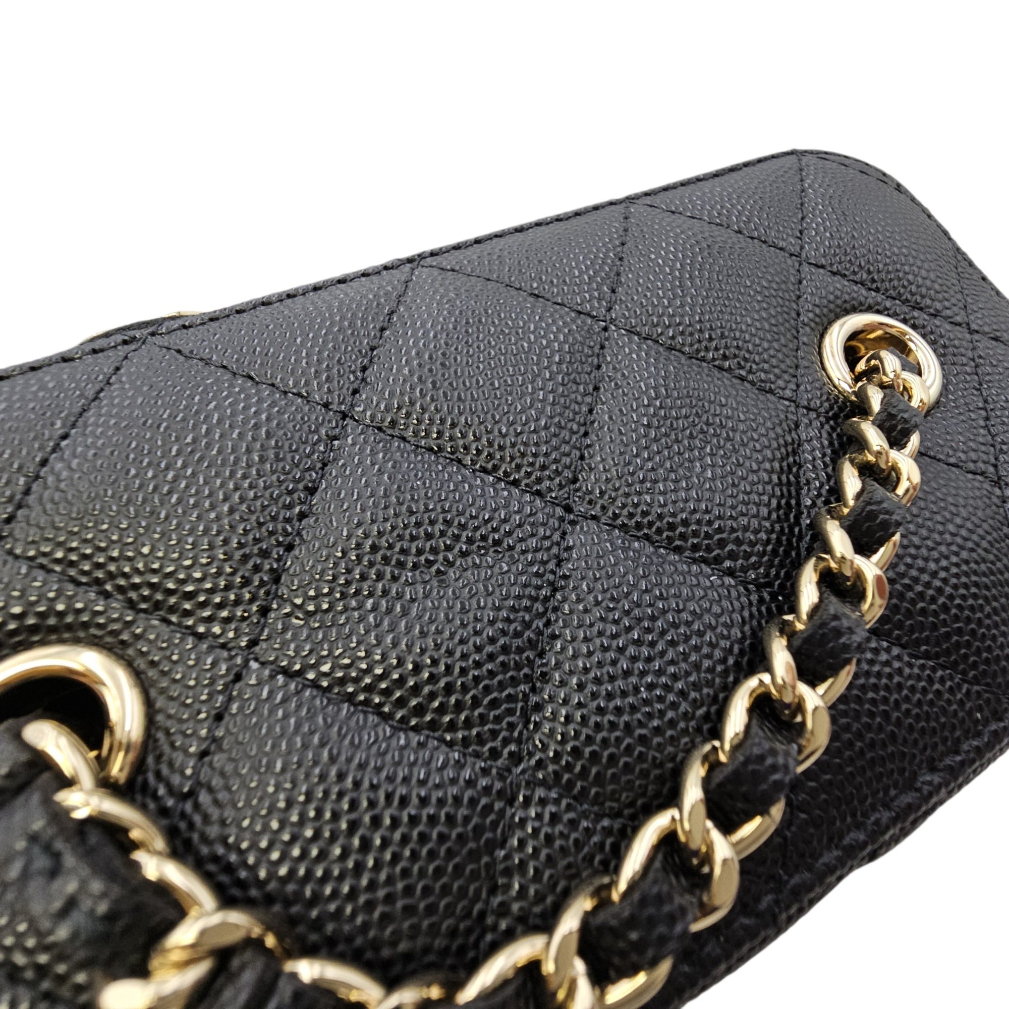 Vanity Bag Black in Caviar Leather Gold hardware