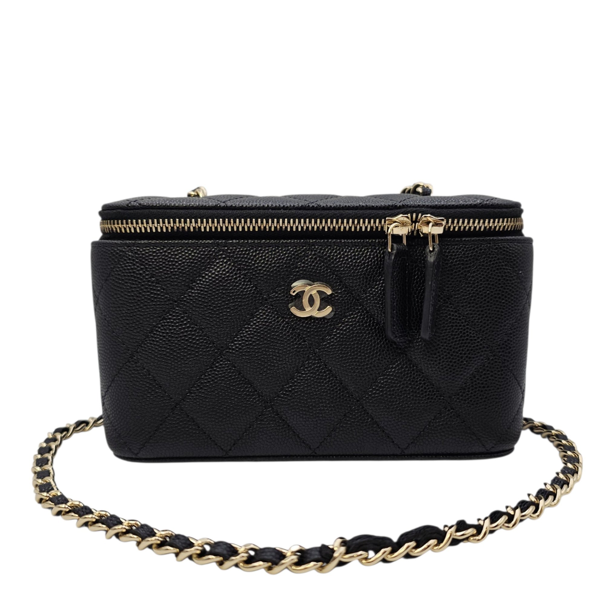 Vanity Bag Black in Caviar Leather Gold hardware
