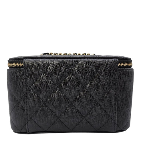 Vanity Bag Black in Caviar Leather Gold hardware