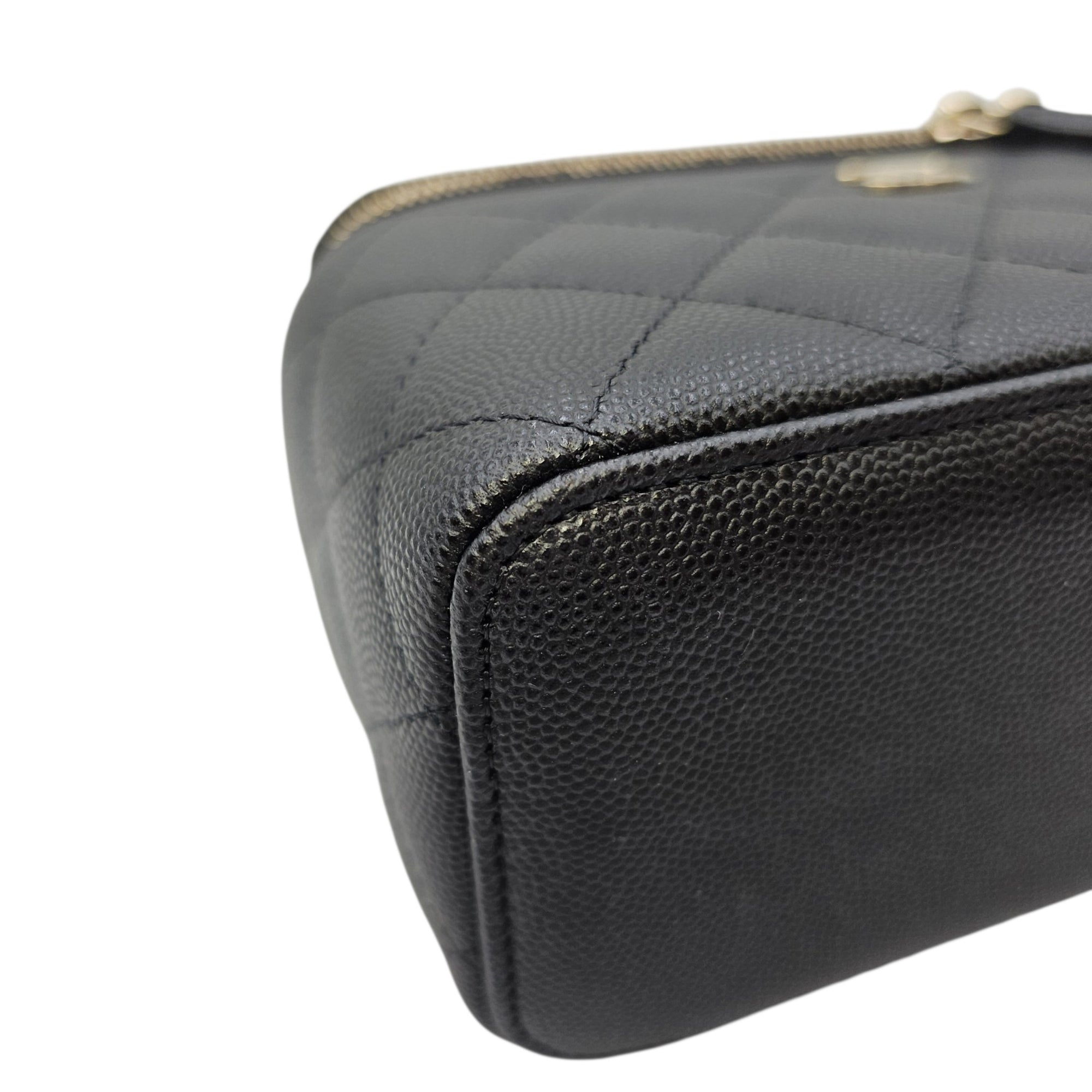 Vanity Bag Black in Caviar Leather Gold hardware