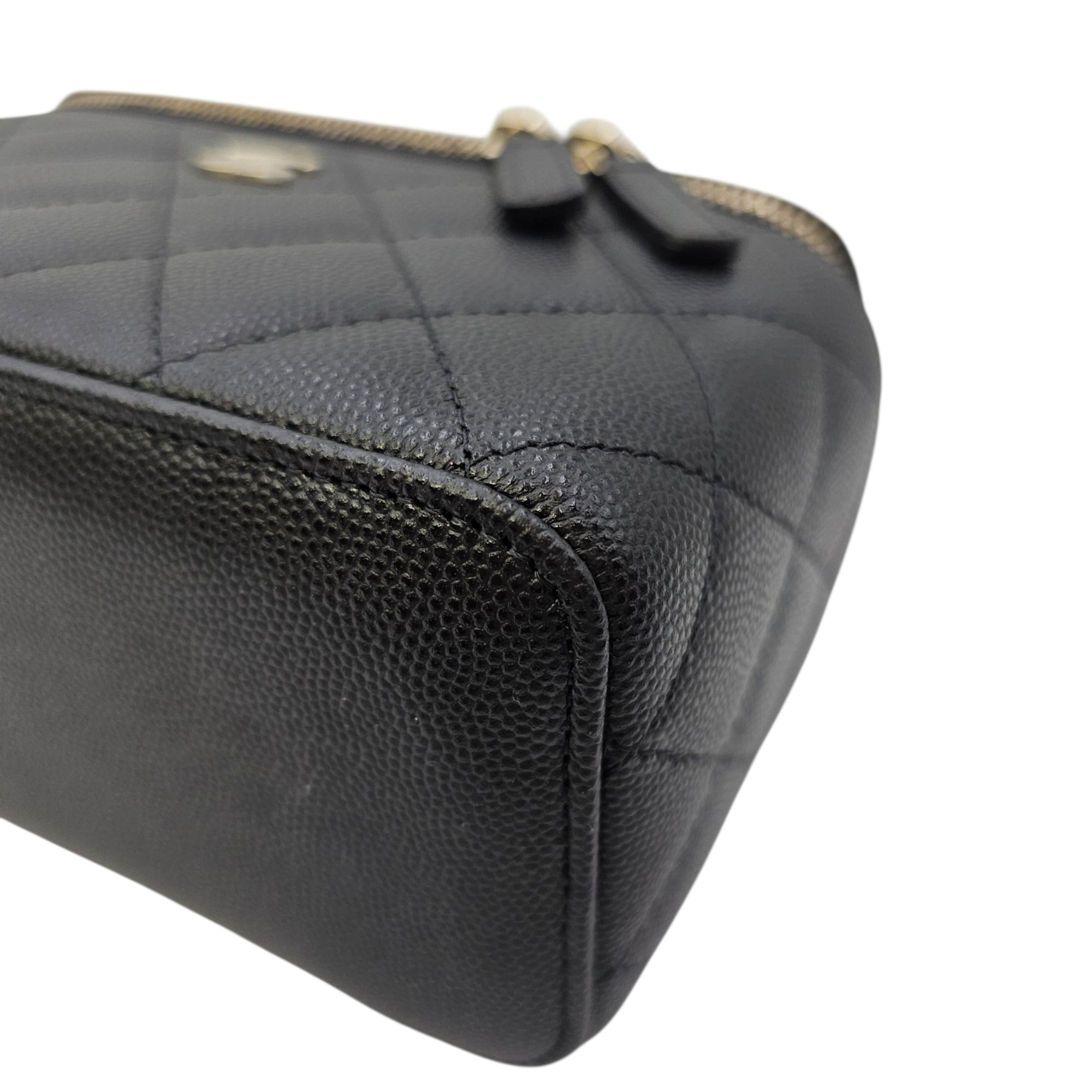 Vanity Bag Black in Caviar Leather Gold hardware