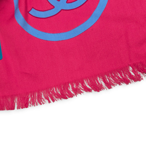 24C Large Ticket Pattern  130 cm x 180 cm Pink  Scarf in Cotton