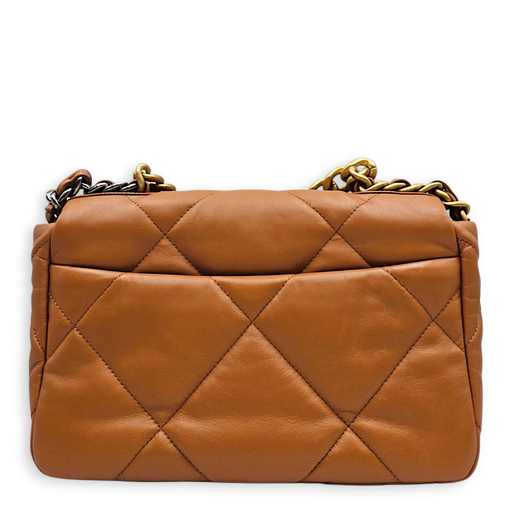 C19 Caramel Shoulder Bag in Goat Leather Mixed hardware