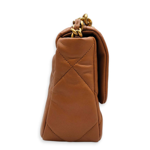C19 Caramel Shoulder Bag in Goat Leather Mixed hardware