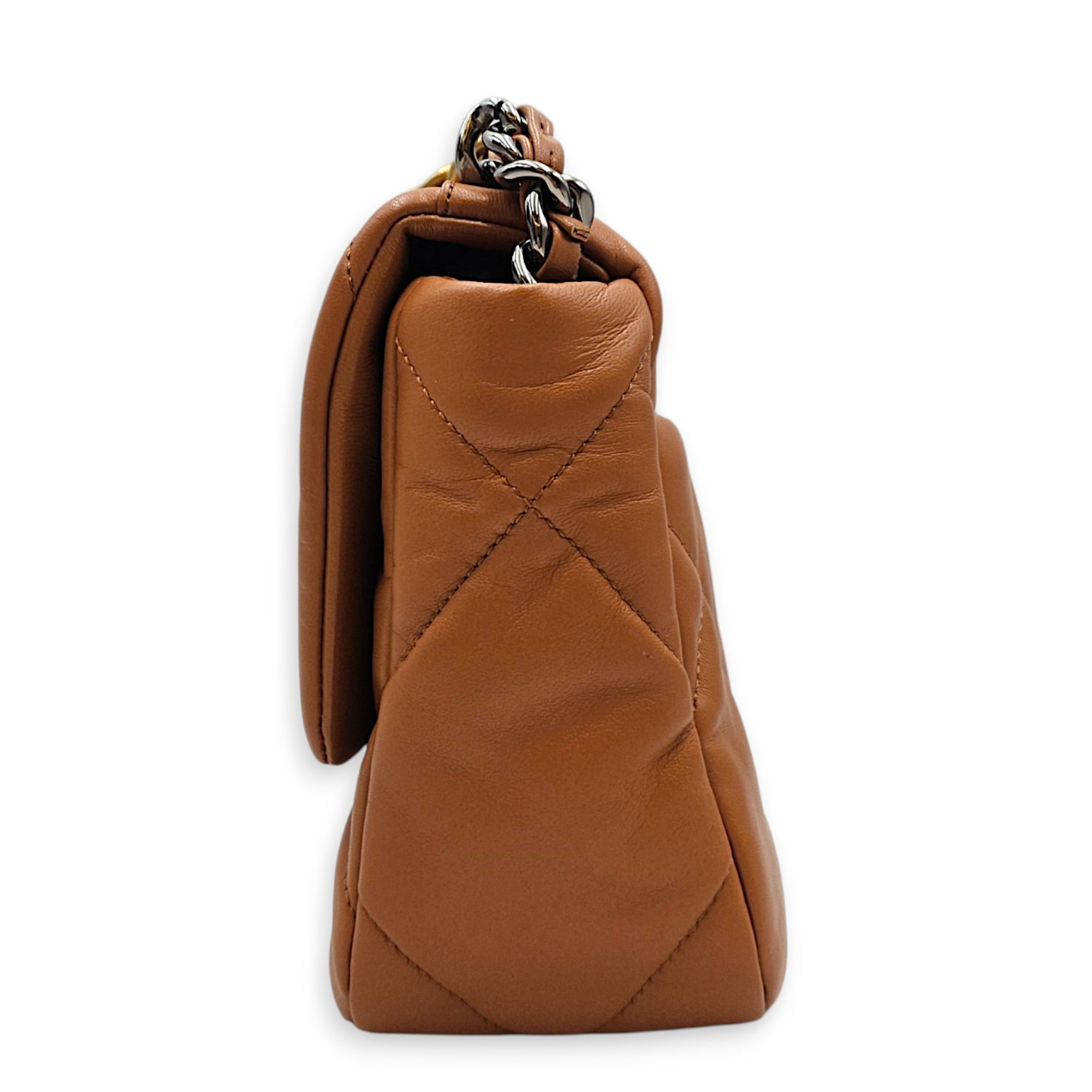 C19 Caramel Shoulder Bag in Goat Leather Mixed hardware