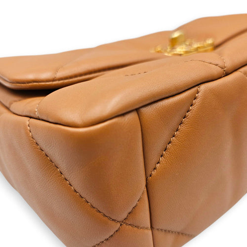 C19 Caramel Shoulder Bag in Goat Leather Mixed hardware