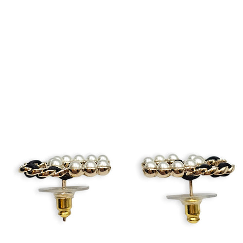 CC White Earrings Gold hardware